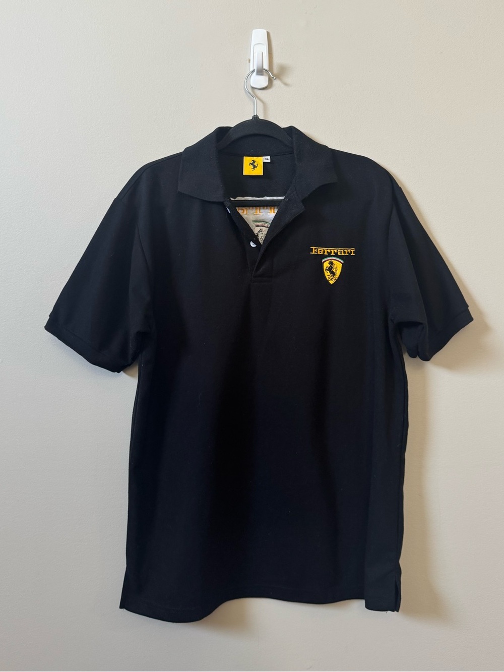 Ferrari F-1 Shell embroidered Vintage 1996 polo short sleeve top
